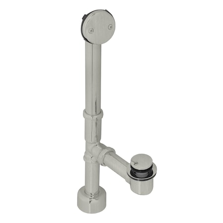 Westbrass All Exposed Tip Toe Bath Waste, 14" Make-Up, 17 Ga. Tubing in Stainless Steel D3251K-20